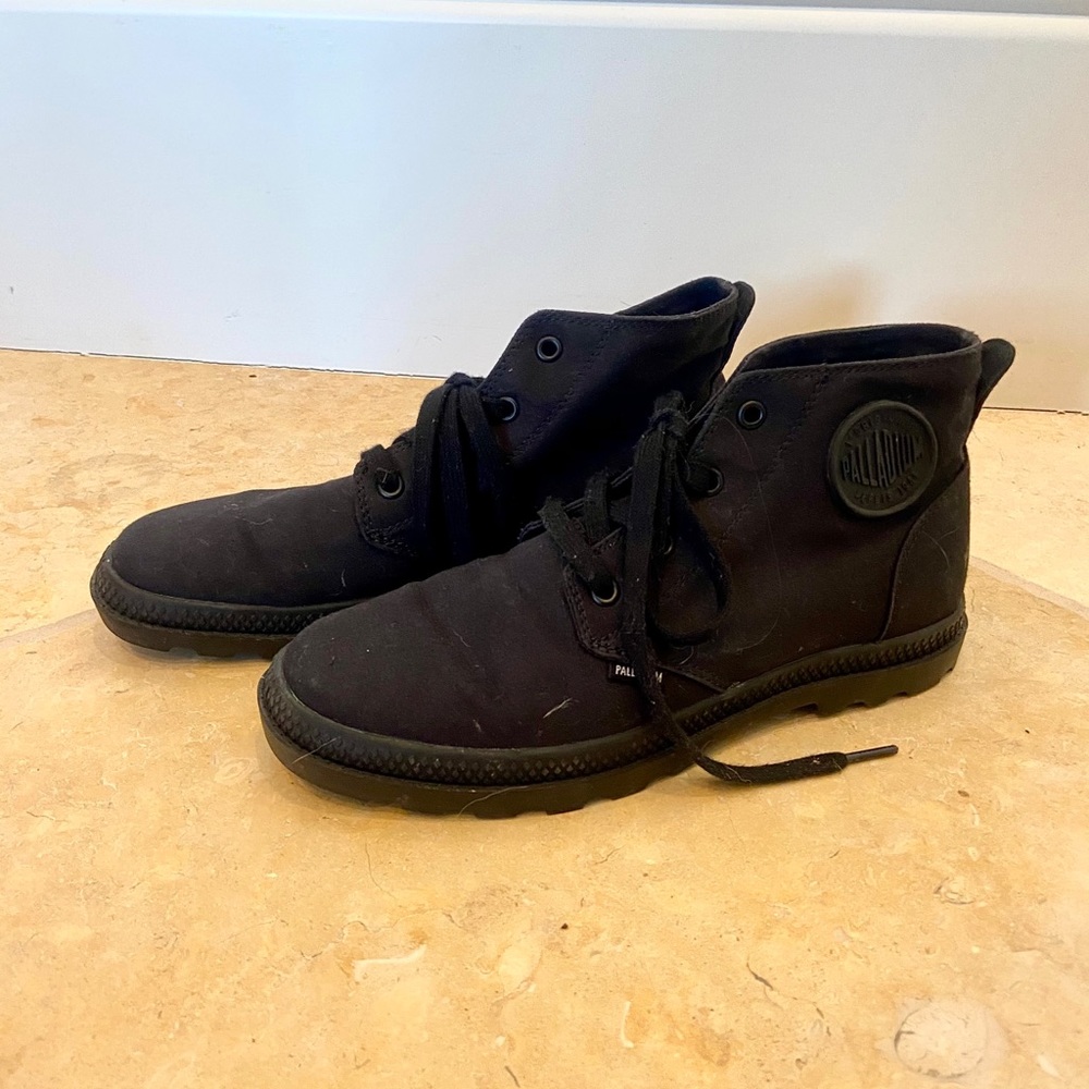 Black palladium ankle boots